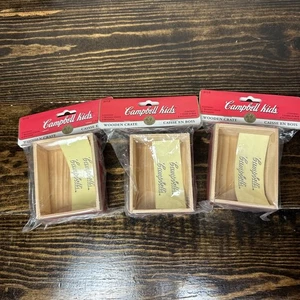 Campbell's Kinder Suppenkisten aus Holz x 3 Miniatur 1995 mit Etiketten - Bild 1 von 3