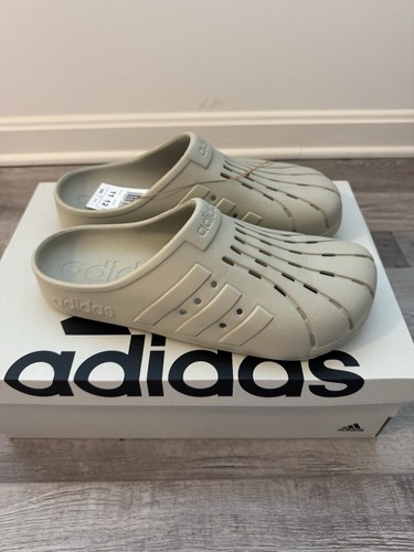 Adidas Uomo Adilette Zoccoli Marrone Scarpe Slide Acqua Sandali IF8653 Taglia 11M 12W NUOVO