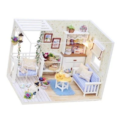 Kit Per Casa Delle Bambole In Miniatura Fai-da-te 1/24 Con Modello Di - Immagine 1 di 4