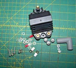Ignition Compact E-Core Coil 40,000 Volts Remote Mount / Hardware BLACK CR6924BK - Picture 1 of 6