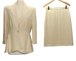 HERVORRAGENDER ARMANI COLLEZIONI ROCK ANZUG 10 UK 44 IT WEISS - Bild 1 von 17