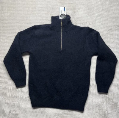 Koru Men’s 1/4 Zip Sweater Size Small Wool Possum Silk Blend Black - Image 1 of 4