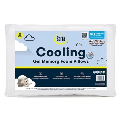Serta 2-Pack Gel Memory Foam Cluster Bed Pillow - Image 1 of 2