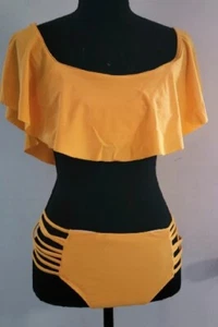 2 Teiler Bademode Damen High Waist Badeanzug Tankini Rüschen Volant Badeanzug - Bild 1 von 5