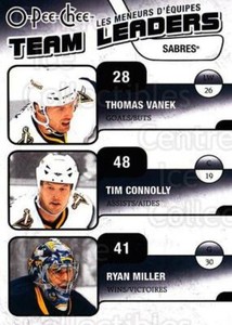 2010-11 O-Pee-Chee Team Leaders #4 Tim Connolly, Ryan Miller, Thomas Vanek