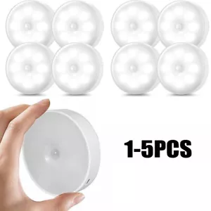 5X Motion Sensor Light USB Wireless PIR Battery Wall Cabinet Stair Night Lamp - Picture 1 of 14
