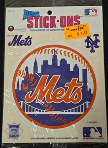 VTG New York Mets 1989 Colorforms Window Mirror Stick-Ons New Sealed no. 401 - Picture 1 of 6