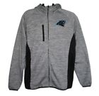Carolina Panthers Full Zip Mid Weight Hooded Fleece Jacket - Heathered Gray