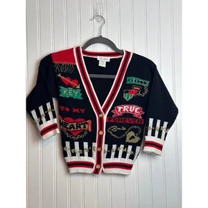 Vintage Kids Key to My Heart Cardigan - Picture 1 of 2
