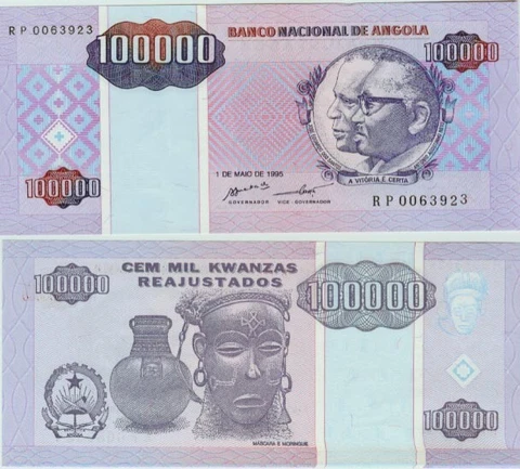 ANGOLA 100,000 Kwanzas (1995) Pick 139, Uncirculated Cover