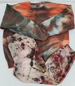 Men's Procion Ice Tie Dyed Outfit St. John's Bay Joggers Large Gildan Sweater XL - Picture 1 of 23