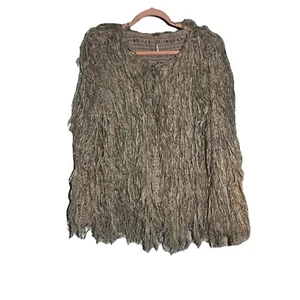 Free People Faithful Shaggy Cardigan Jacke Boho Fransen Bohemian Festival XS - Bild 1 von 16