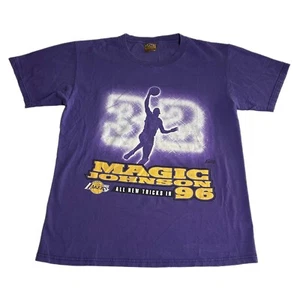 Vintage 90s Magic Johnson Lakers Tee Shirt Mens Medium NBA Nutmeg USA Made - Picture 1 of 7