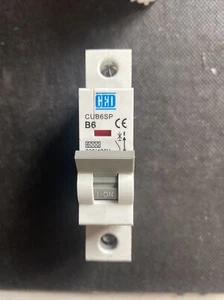 CED Mcb , 6 Amp , B Type.CUB6SP.(NEW) - Picture 1 of 2