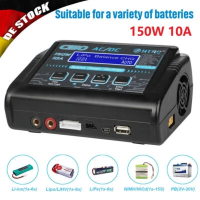 150W C150 DUO 10A RC Akku Balance Ladegerät für LiPo/LiHV/LiFe/Lilon NiCd NiMh - Bild 1 von 4