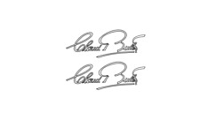 Claud Butler Signature decal self adhesive white letters black outline 1 pair