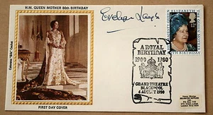 QUEEN MOTHER'S 80TH BIRTHDAY 1980 COVER SIGNED BY THE SCHAUSPIELERIN EVELYN LAYE - Bild 1 von 3
