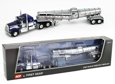 2021 DCP 1:64 *BLUE & WHITE* Kenworth W900A w/CHROME POLAR TANKER TRAILER NIB - Image 1 of 4