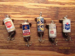 Lone Star & Texas Light Beer 5 Different Promotional Spinning Fishing Lures - Picture 1 of 7