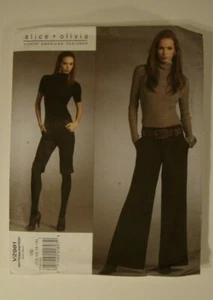 VOGUE V2981 Alice + Olivia Shorts Pants Flared Straight Pattern 12 14 16 18 New - Picture 1 of 2