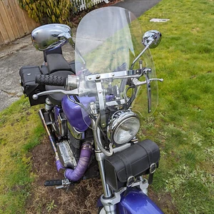 18"x16" Motorcycle Windshield For Suzuki Savage LS650 Boulevard C90 Intruder - Picture 1 of 9