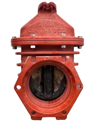 Mueller 8” Water Line Gate Mechanical Joint Wedge Post Indicator Valve 2361 D1 - Image 1 of 4