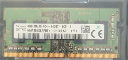 USED SK Hynix HMT851S6AFR6N-UH 4 GB (1x4GB) PC4-2400T Laptop Memory Ram 1Rx16 - Image 1 of 1