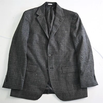 Chaqueta Blazer Abrigo Deportivo Joseph Abboud 40R Negro Cuadros Tollegno 1900 Lana Foto 1 de 4