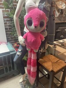 Giant Ideal Toys Direct Lemur Beaver Plush Stuffed Animal Pink Big Eyes 49”