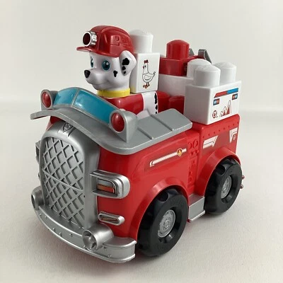 Paw Patrol Ionix Rescue Pups Marshall Fire Truck Vehicle Building Block Set Toy - Image 1 of 4
