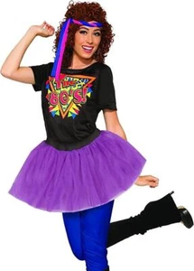 LADIES PURPLE TUTU SKIRT 80S FANCY DRESS 14" 3 LAYER tutu SIZE 8-12 or 14-22 - Picture 1 of 5