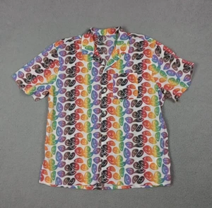 NWOT Abercrombie GILLY HICKS Sleep Button Down Short Sleeve Shirt Rainbow Sz XXL - Picture 1 of 14