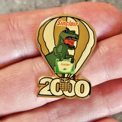 Vintage Enamel Sinclair Oil Gasoline Dino Dinosaur Hat Lapel Pin 2000 - Image 1 of 2