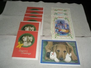 DOG theme Christmas Cards w/ envelopes 10 cards 3 designs - Picture 1 of 12