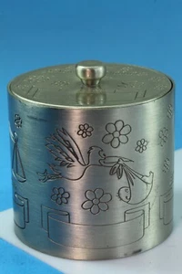 My Christening Box. Engravable Pewter Christian Keepsake Blue Velvet Lined Box. - Picture 1 of 10