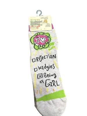 Blue Q Socks Womens Ankle "I Love Being A Girl" lavender girl power Size 5-10 - Image 1 of 2