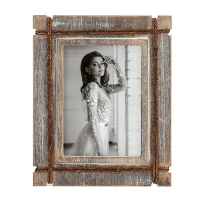 Akrilane Wooden Photo Frame Rustic Wood Picture Frames Table Top Wall Display - Image 1 of 4