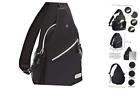 Rope Sling Backpack (Up to 13 inch), Multipurpose Crossbody Chest One Black