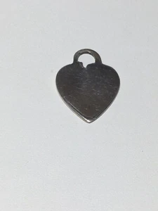 Sterling Silber flaches Herz Charm/Anhänger - Bild 1 von 4