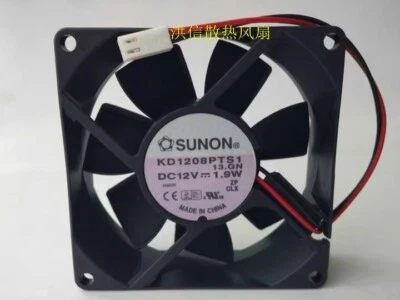 SUNON 8025 KD1208PTS1 DC12V 1.9W 8CM 2-Pin Case Power Supply Cooling Fan - Image 1 of 3