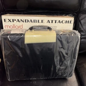 Adjunto/maletín vintage de cuero mallardo negro - Imagen 1 de 9
