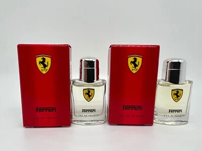 Lote 2 FERRARI ROJO por FERRARI PARFUMS 0.13 FL oz / 4 ML EDT miniatura en caja Foto 1 de 3