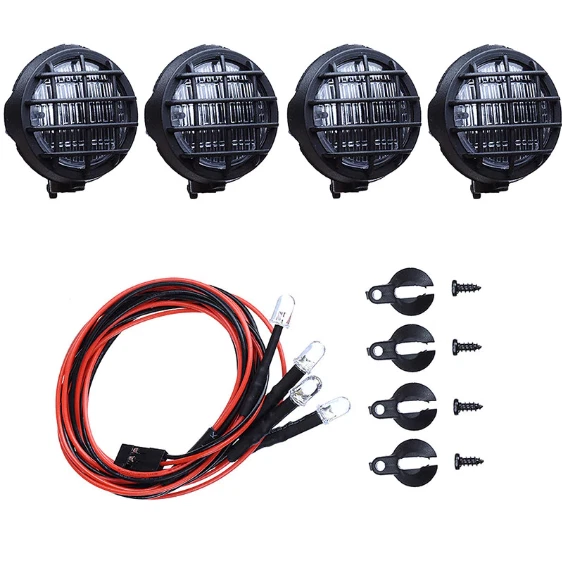 4x LED Spotlight Dachbeleuchtung Scheinwerfer Karosserie Chassis Lampe RC Auto - Bild 1 von 1