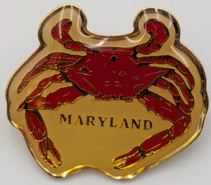 Vintage MARYLAND Crab Travel Souvenir Enamel Lapel Hat Pin Badge - Picture 1 of 4