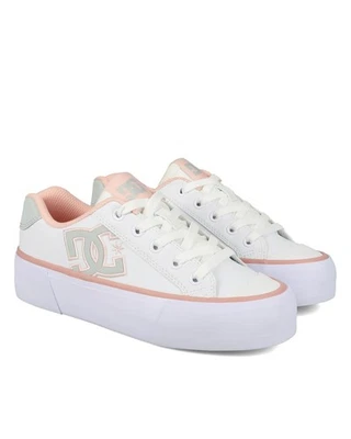 DC Women's Chelsea Platform Sneakers White Grey Blush Size 9 Shoes - Image 1 of 3