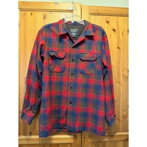 Pendleton "La Camisa de Tablero Original" Para Hombre Talla M Rojo/Azul 100% Lana Virgen - Imagen 1 de 5