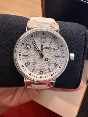 Louis Vuitton Tambour White Monogram Eclipse Watch + Extra Straps – Swiss Made – - Image 1 of 4