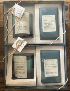 (2x Gift SETS) BLKSMITH Cedarwood & Patchouli 7oz Soy Candle & 10.5oz Bar Soap - Picture 1 of 4