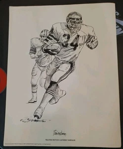 1981 RARE VINTAGE WALTER PAYTON PROMO S/W 11X14" LITHO POSTER *SHELL OIL* M - Bild 1 von 4