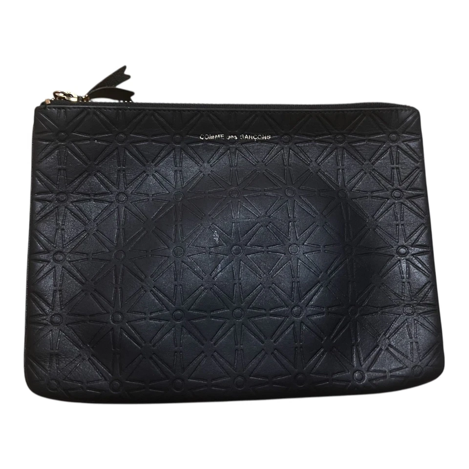 Bolsa de couro preta radial vintage rara COMME DES GARÇONS Suburst - Imagem 1 de 2